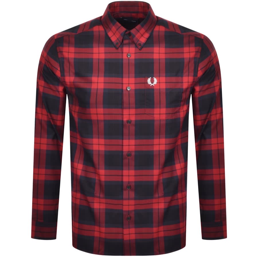 Alternative Image for ProductFred Perry Tartan Long Sleeved Shirt Red1